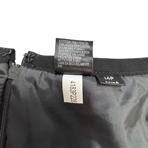 EUC Tahari ASL Women's Black Skirt Suit Set Size 14 Petite Formal 2 Piece - Picture 13 of 16